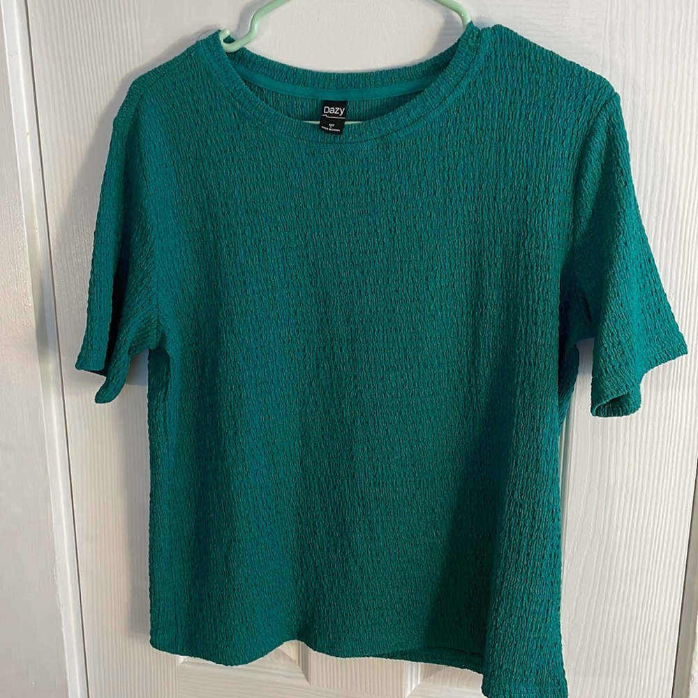 Textured emerald green top
